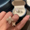 Clusterringen CAOSHI Stralende delicate bloemopeningsring voor vrouwen Sierlijke accessoires met briljante zirconia Mode-sieraden Feest