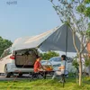 الظل متعدد الوظائف في الهواء الطلق المظلة المغطاة بالفضة المطلي بالماء Sunshade المحمولة المظوقة الخريف السياحي القنب القنب مع القطب الحديد YQ240131