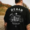 Men's T-Shirts Gothic Harajuku Biker Skull Graphic Tshirts Men Fashion Trend Short Sleev Tops Dark Punk Skulls Retro T Shirt Male Oversized Tee