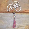 Collane con ciondolo Arcobaleno Pietre naturali Chakra Collana con nappa con ciondolo Om a forma di cuore Donna 108 Mala Rosario annodato Gioielli311J