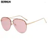 Solglasögon 2024 Diamond Rhinestone Ladies Fashion Gradient Metal Polygon Rimless Eyeware Outdoor Sunscreen Sun Glasses Shades Shades