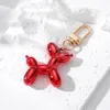 Keychains Bright Color Balloon Dog Resin Plastic Three-Dimensional Keychain Exquisite Gift DIY Pendant For Bag Car Cartoon Pets Key Ring