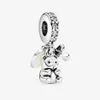 100% 925 Sterling Zilver Baby Teddybeer Dangle Charms Fit Originele Europese Bedelarmband Mode Vrouwen Bruiloft Verloving Jewel279R