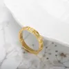 Cluster Rings 2024 Small Square Zircon Stone Ring Stainless Steel 18K Gold Plated Circle Inlaid Crystal Finger For Women Fashion Jewelry