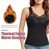 Women's Shapers Thermal Tank Top For Women Cold Weather Warm Underwear Vest With Buit-in Bra Lace Camisole Undershirt Tops Soft Under