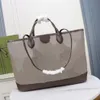 MARMONT vintage top quality brand-name bag full of floral logo canvas patchwork leather tote bag shopping bag shoulder handbag female beige