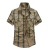 Clearance Summer Shirt Men Casual Shirts Plaid Pure Cotton Loose Military Plus Size M-5xl Chemise Homme 240131