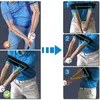 Ausili per l'addestramento al golf 1pc Cintura di correzione del movimento della mano Professionale Semplice Swing Fascia elastica Correttore di postura del braccio 35x8cm