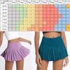 Lu Lemen Safe Cloud Tennis Nascondi Gonne Xs-xxl Palestra Golf Corsa Pantaloni a pieghe Gonna sexy Sport da donna Pantaloncini fitness Tasca a vita alta Gonna