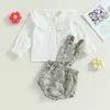 Kleidungssets Schöne Baby Mädchen Herbst Prinzessin Mädchen Elegante Rüschen Knopf Langarm Bluse Shirts Blumen Straps-Bodys