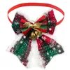 Dog Apparel 30/50pcs Christmas Bow Tie A Fuzzy Collars Cute Pet Grooming Products Small Middle Xmas Accessories