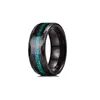 Anéis de cluster 4mm 8mm anel de carboneto de tungstênio galáxia multi-facetada borda azul opala incrustação homens mulheres casamento bandas