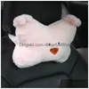 Seat Cushions Car Cartoon Bear Head Pillow Lumbar Female Neck Creative Cute P Interior Accessories Drop Delivery Ot0Yf Mobiles Motorc Dhtsm