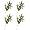 Decorative Flowers 4pcs Artificial Plant Decors Desktop Plastic Plants Olive Branches With