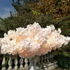 90 cm Artificial 4-Ponged Cherry Blossom White Dry Silk Flower Arch Hanging Tak Konstgjord blomma Hem Bröllopsdekoration 240131