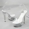 Super LTARTA Sexy High Heels CM Stiletto Waterproof Platform Sandals Transparent Crystal Wedding Shoes LFD