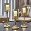 Candle Holders Luksusowy klasyczny metalowy vintage złoty świecznik dekoracja domu na ślub Candelabra Crystal Holder