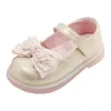 Första Walkers Brand Girls Patent Leather Shoes Little Princess Cute Bow-Tie Design Casual Children Sping School Single Flats