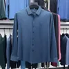 Camisas casuales para hombres Camisa de lujo de gama alta Impresión bordada Primavera / Otoño Manga larga Moda británica Ropa de hombre inferior sin rieles