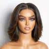 Perruque Bob Lace Frontal Wig 360 naturelle bouclée, cheveux courts et crépus, pre-plucked, avec cheveux de bébé, pour femmes