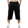 Pantalons pour hommes Hommes S Randonnée Cargo Shorts Taille élastique Coupe décontractée Longueur du genou Coton Casual Travail en plein air Multi-poches