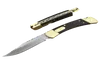 Edição especial modo duplo 110 faca automática alça de sândalo amarelo fundição de latão excelente canivete forte dobrável de acampamento8972384