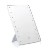 Miroirs Miroir de maquillage à écran tactile 16 LED, miroir cosmétique rotatif à 180 degrés, support de chargeur USB pour table de salle de bain, chambre à coucher, voyage