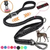 Pet Dog Leash Double Handle Reflective Multifunction Dog Harness Leash Running Dog Leashes Comfort Freedom Pet Accessories 240124