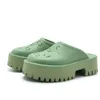 12 kleuren Slippers sandaal Dames Heren holle g platformschoenen zomer zwembad muilezel loafer cadeau groen roze rood geel luxe Designer Sliders Casual Platte Rubberen sandaal meisje