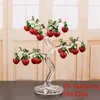 Beatiful Crystal Red Cherry BPPLE Tree Figurines Crafts Fengshui Ornament Home Decoration Christmas New Year Gifts Y200903299i