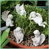 Figurines décoratives 5 pièces Mini anges ensemble résine Sculpture Figurine Statue maison jardin décoration ornements décor fait à la main artisanat Art moderne