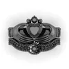 Pierścienie Victoria Wieck Claddagh pierścień biżuteria 10kt biały czarny złoto wypełniona cz diamentowe kobiety zaręczynowe zbiór ślubny rozmiar daru.