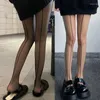 Chaussettes rétro Sexy pour femmes, collants transparents avec couture avant et arrière, rayures verticales, ligne de crevettes, bas soyeux, 449B