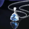 Necklace Earrings Set Fashionable Temperament Natural Aquamarine Color Gemstone Selling Rings Necklaces Women's Jewelry