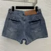 Designer Womens Summer Summer Shorts en denim Shorts bleus BOUTONS BOUTON SKINDNY SLIG