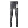 Purple Brand Jeans American High Street Hole Grey Paint 9039 2024 Ny modetrend av hög kvalitet jeans