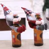 Juldekorationer Cartoon Santa Swedish Gnome Doll Wine Bottle Bags Cover Year Party Champagne Holder Home Table Decor Gift298b