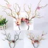 Gothic Antlers Deer Horns Branch Flower Twig Hair Band Headband Cosplay Fancy Head Dress Christmas Costume Hairband Po Props12783