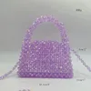 Sacos de noite moda textura corrente feminina crossbody fantasia roxo acrílico artesanal frisado bolsa de cristal de luxo saco de mão