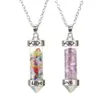 Kettingen Kleurrijke Grind Wens Fles Reiki Healing Crystal Natuursteen Amethist Aventurijnen Chakra Ketting Voor Vrouwen Jewelry262b