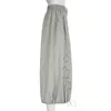 スカートY2Kスターカーゴミディドローストリングポケットソリッドシックな女性ヴィンテージファッション基本的な美的衣類