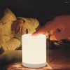 Luzes da noite quente/luz branca toque regulável candeeiro de mesa portátil lâmpadas de cabeceira recarregável usb para decorações da sala de estar