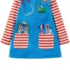 Mädchen Kleider Little Maven 2024 Baby Mädchen Blau Casual Kleidung Herbst Baumwolle Tasche Kleid Schöne Für Kinder Komfort Kleider