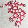 Giyim Setleri Toptan Çocuklar Kızlar Pijama Noel Sweetwear Noel Baba Baskı Butik Çocuklar Moda Erkekler Düğmesi Aşağı Gece Giysileri