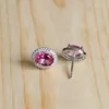 Stud Earrings Natural Tourmaline Silver Rose Gold Flower Jewelry Earring Ms To Send The Inspection