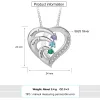 Collane 925 Sterling Silver Personalized Heart Collana con 26 pietre nata Nome incisa personalizzate Madri regalo di Natale per lei