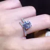 Bijoux bague de mariage femmes ronde Zircon diamant plaqué or blanc bague petite amie étudiant cadeau d'anniversaire