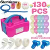 Party Decoration Ourwarm Electric Balloon Pump Inflator dubbelhål Portable Air Blower EU US Plug Munstycke Kompressor Ballonger Acces274Z