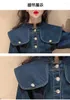 Conjuntos de roupas menina primavera outono denim crianças manga longa moda ternos casaco calças 2pcs roupas adolescentes wz1013