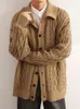 Maglioni da uomo Maglieria casual Maglione moda uomo Cardigan Streetwear Autunno Inverno Vintage Twist Jacquard Giacca lavorata a maglia all'uncinetto da uomo